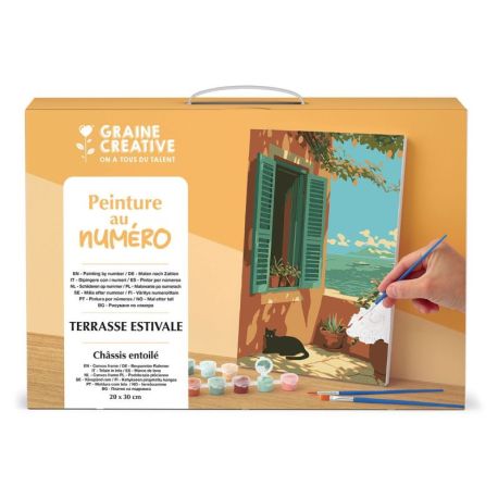 PEINTURE AU NUMERO 20 X 30 TERRASSE ESTIVALE