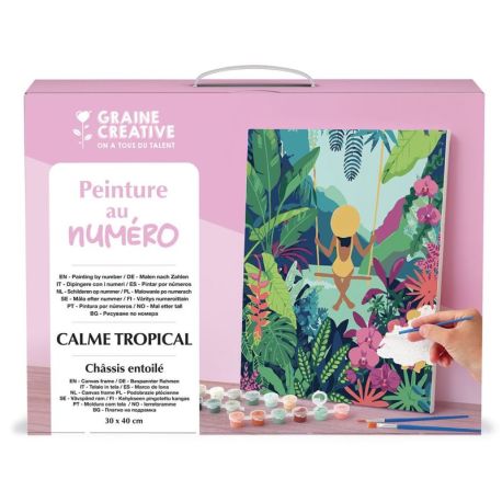 PEINTURE AU NUMERO 30 X 40 CALME TROPICAL