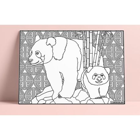 TABLEAU VELOURS - LES PANDAS