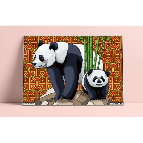 TABLEAU VELOURS - LES PANDAS