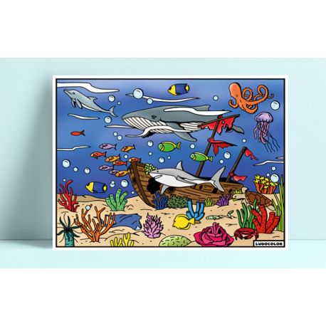 TABLEAU VELOURS - LE MONDE MARIN