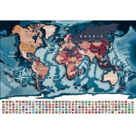 PLANISPHERE CONNECTE AVEC DRAPEAUX 100 CM X 70 CM