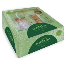COFFRET - MON ATELIER MATCHA - 1 GOBELET VERRE+PAILLE + 1 CUILLERE EN BAMBOU + 1 FOUET + 1 PASSOIRE