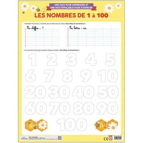 POSTER : NOMBRE 1 À 100