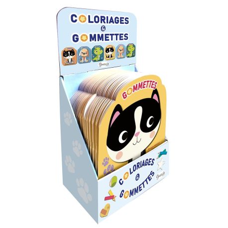 Display 30 ex coloriages et gommettes (6 titres / 5 ex)