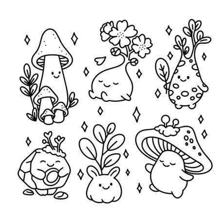 Coloriage cosy : monde magique