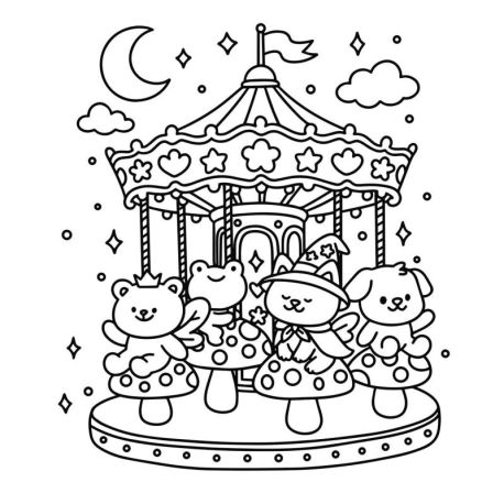 Coloriage cosy : monde magique