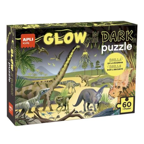 PUZZLE PHOSPHORESCENT DINOSAURES 60 PIECES