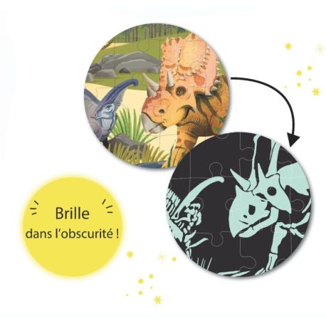 PUZZLE PHOSPHORESCENT DINOSAURES 60 PIECES