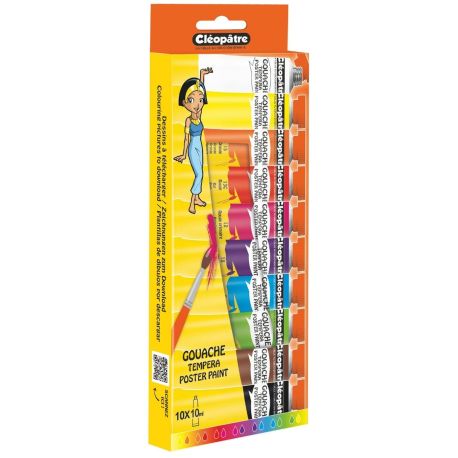 Blister 10 tubes de gouache 10 ml