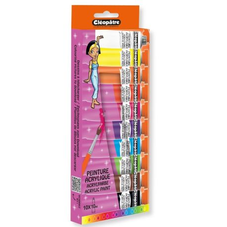 Blister tubes Peinture Acrylique 10 x 10 ml