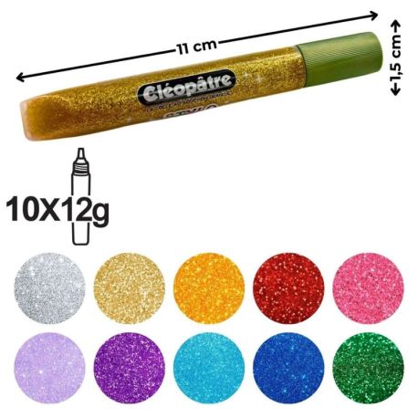 Stylos colle pailletée 12g x 10 ex